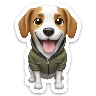 Happy Dog wear jacket sticker