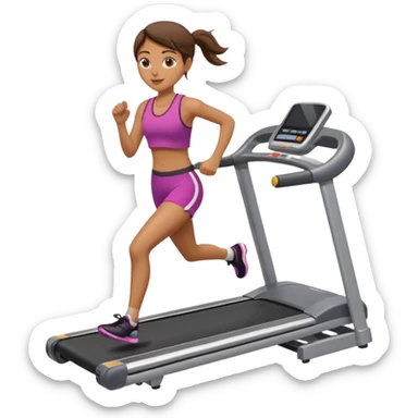 girl running on tredmil sticker