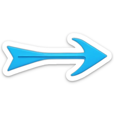 arrow right in bright blue color sticker