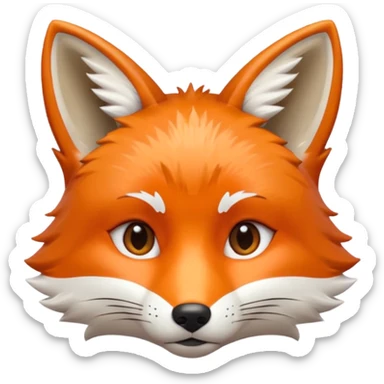 fox face detailed sticker