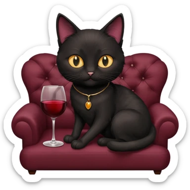 black cats On A Couch With Wine sticker