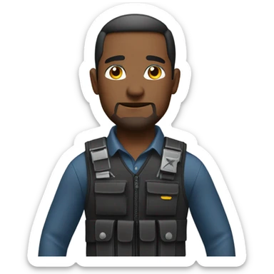 man standing with stab vest  sticker