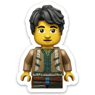 Portrait of a Chinese resident in Lego style sticker