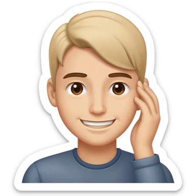 smirking and tucking hair behind ear sticker