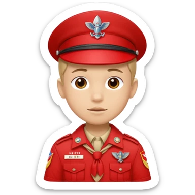 piluso de boyscout con detalles en rojo sticker