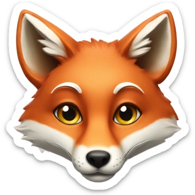 fox with sly eyes with a flower sticker
