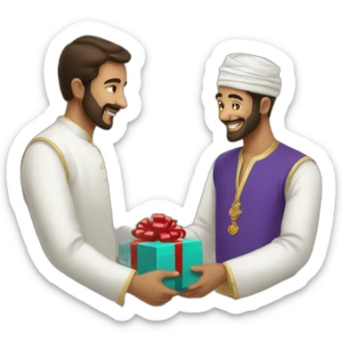 Hajji Firuz giving a gift sticker