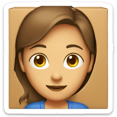 delivery woman cardboard box sticker