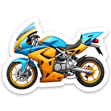 crashed sports motorcycle sticker