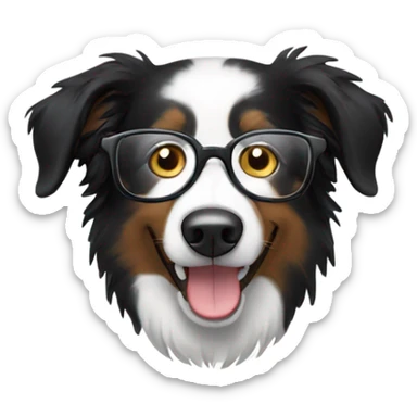 Border collie wearing glasses  sticker