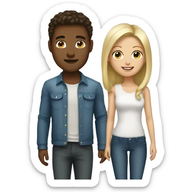 Brunette girl and blonde boyfriend  sticker