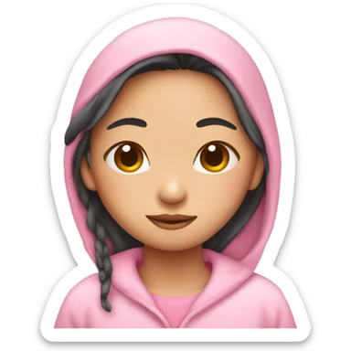Asian girl in a pink pajama sleeping  sticker