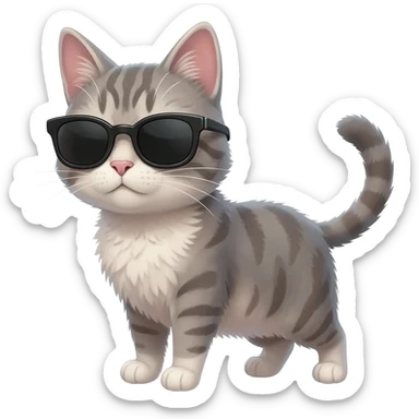 Cat wearing sunglasses sticker