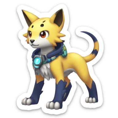 cute cool edgy beautiful shiny Digimon-Fakemon-animal full body sticker
