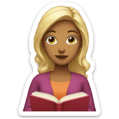 MUJER CON LIBROS sticker