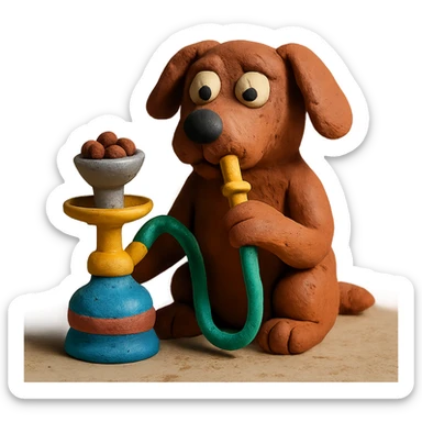 dog smoking shisha sticker