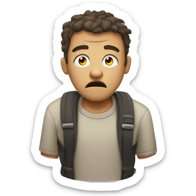 Tired guy saying uff  sticker