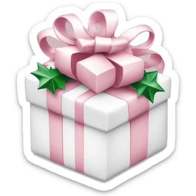 Light pink Christmas gifts under a white Christmas tree  sticker