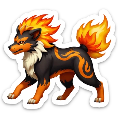 Houndoom-Arcanine-Pokémon-Fakémon-hybrid-creature sticker