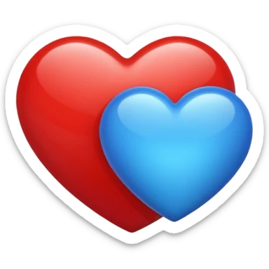corazon azul y rojo sticker