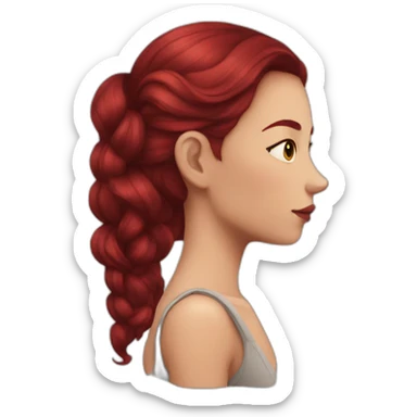 girl with dark red hair and shoulder tattoo sticker