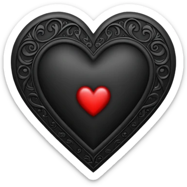 Black gothic heart sticker