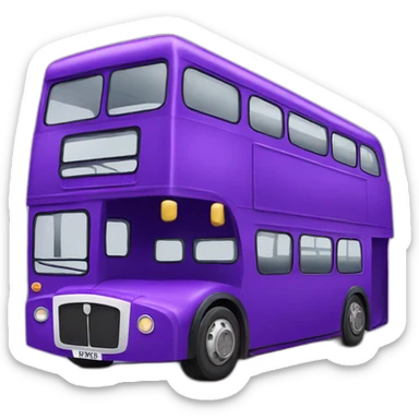 Purple Double decker bus sticker