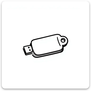 Hand drawn USB flash drive storage device with connector sticker