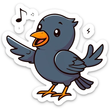 blackbird singing sticker