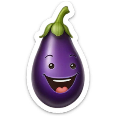smiling eggplant sticker