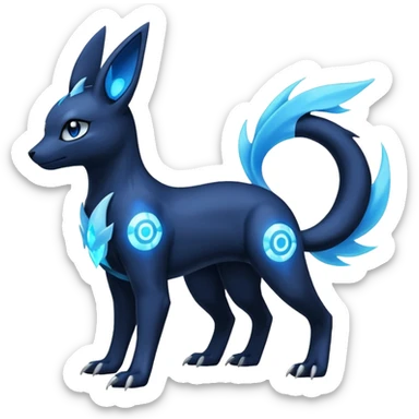 Manectric-Electrike-Lugia-Umbreon-Draco-Fakémon-hybrid-creature (full body), 4 legs sticker