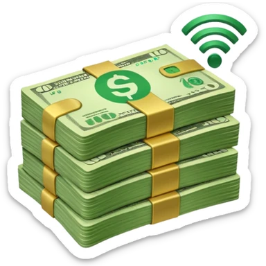 wifi money bill stack sticker
