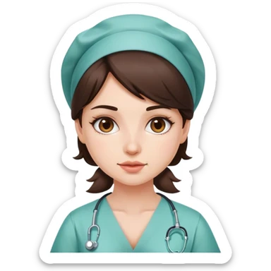 Pretty brunette girl becoming a surgeon  sticker