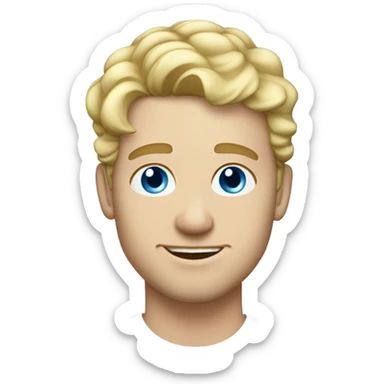 3/4 profile light curl blonde 30yo man blue eyed pale skin sticker