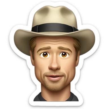 Brad Pitt Mickey O'Neil with hat sticker