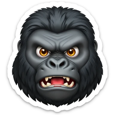 A black gorilla angry face with realstick sticker
