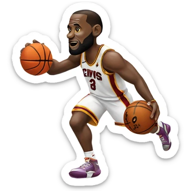 Lebron james shooting a basketball sticker