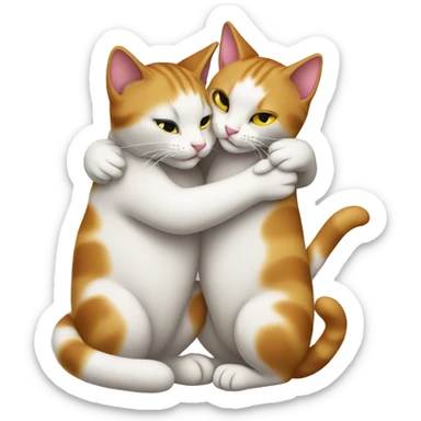 Two cats hugging  sticker