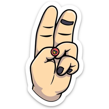 korean finger heart gesture sticker