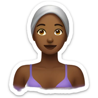 Woman swimming sunset sticker