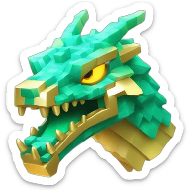 Minecraft Glow Gold Dragon Head Diamond Horn sticker