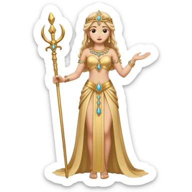 una diosa de la época púnica, de alto rango y de estatura media, una foto de cuerpo entero sticker