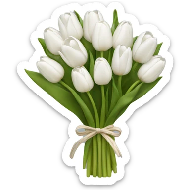 white tulip bouquet  sticker