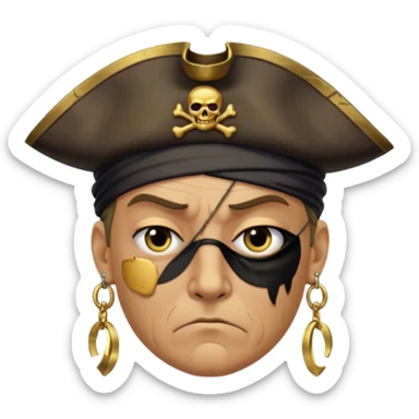 Irritated pirate sticker