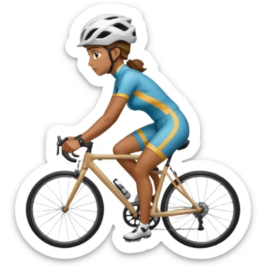cyclist woman sticker
