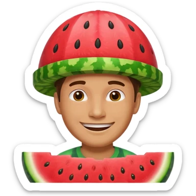 man with watermelon hat sticker