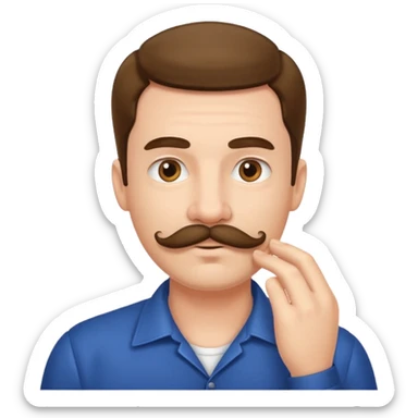 Homme qui caresse moustache sticker