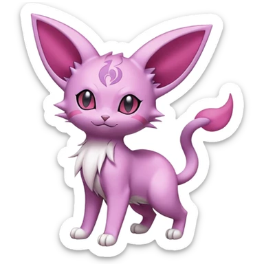 Glameow-Espeon-Skitty-Pokémon-Fakémon-hybrid-creature (full body) sticker