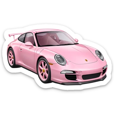 soft pink porsche 911 sticker