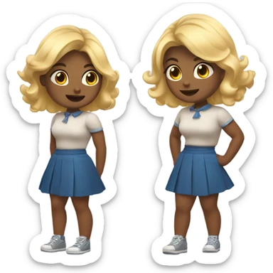 skirt wind thick thigh high adorable emote blonde sticker